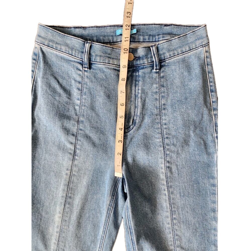 J Mclaughlin Mid Rise Straight Ankle Front Slit Denim Jeans Blue Women's Size 4 - Picture 6 of 7